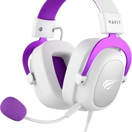 Headset Fone de Ouvido Havit HV-H2002d Purple, Gamer, com Microfone, Falante 53mm, Plug 3, 5mm: compatível com XBOX ONE e PS4, HAVIT, HV-H2002d Cor Roxo e